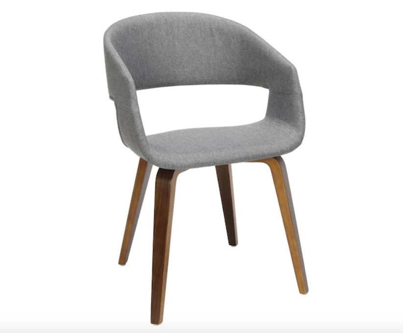 Upholstered gray dining chair