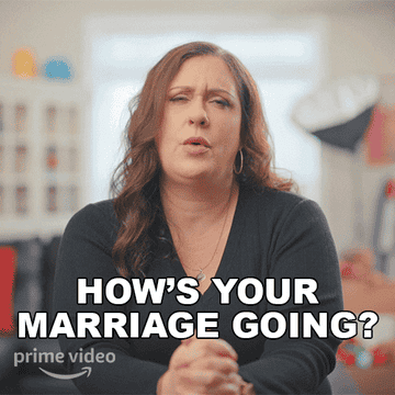 A therapist asking, &quot;How&#x27;s your marriage going?&quot;