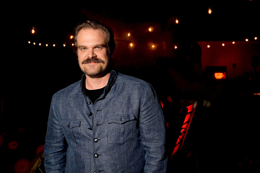 David Harbour in a movie theater
