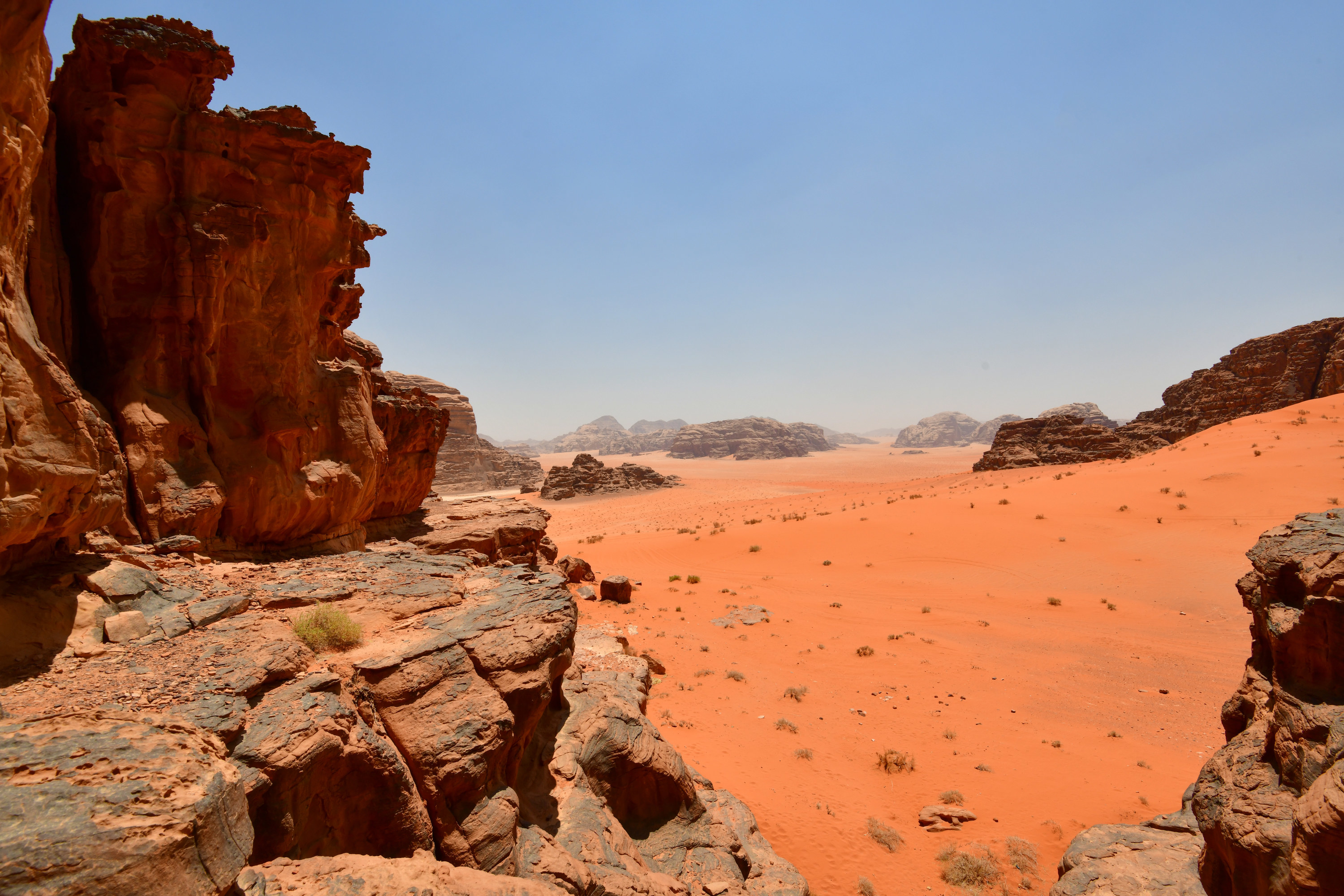A rocky landscape in a desert.