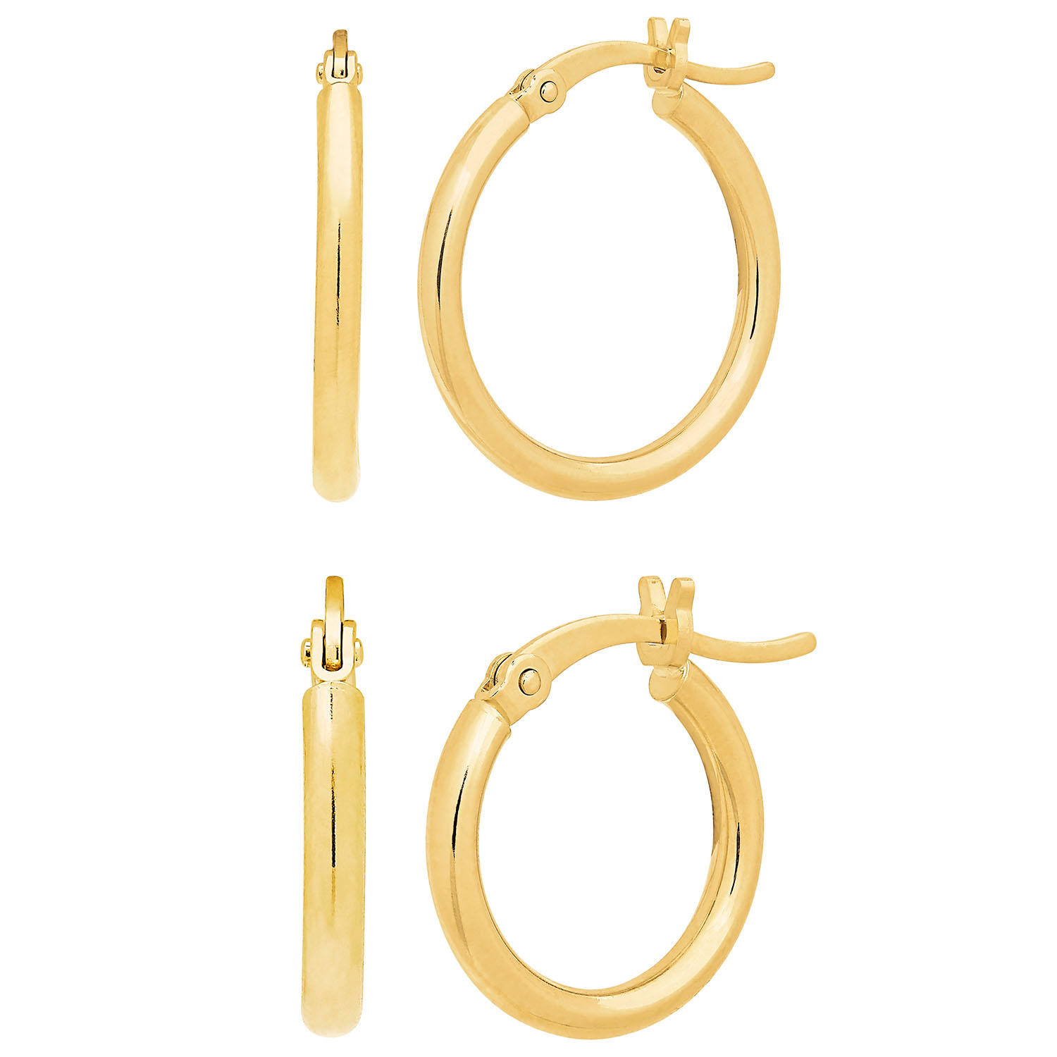 A pair of 14K gold polished earrings