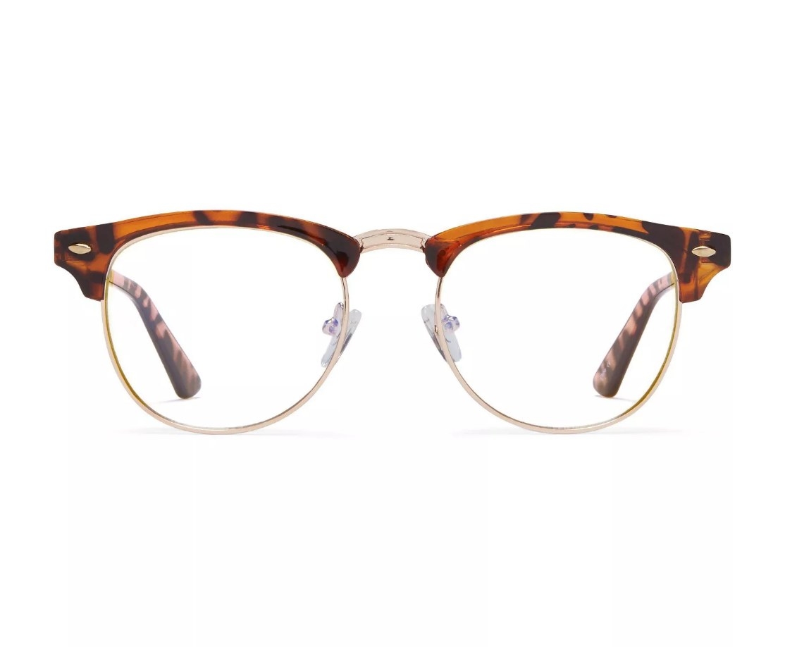 Brown and gold tortoise shell glasses