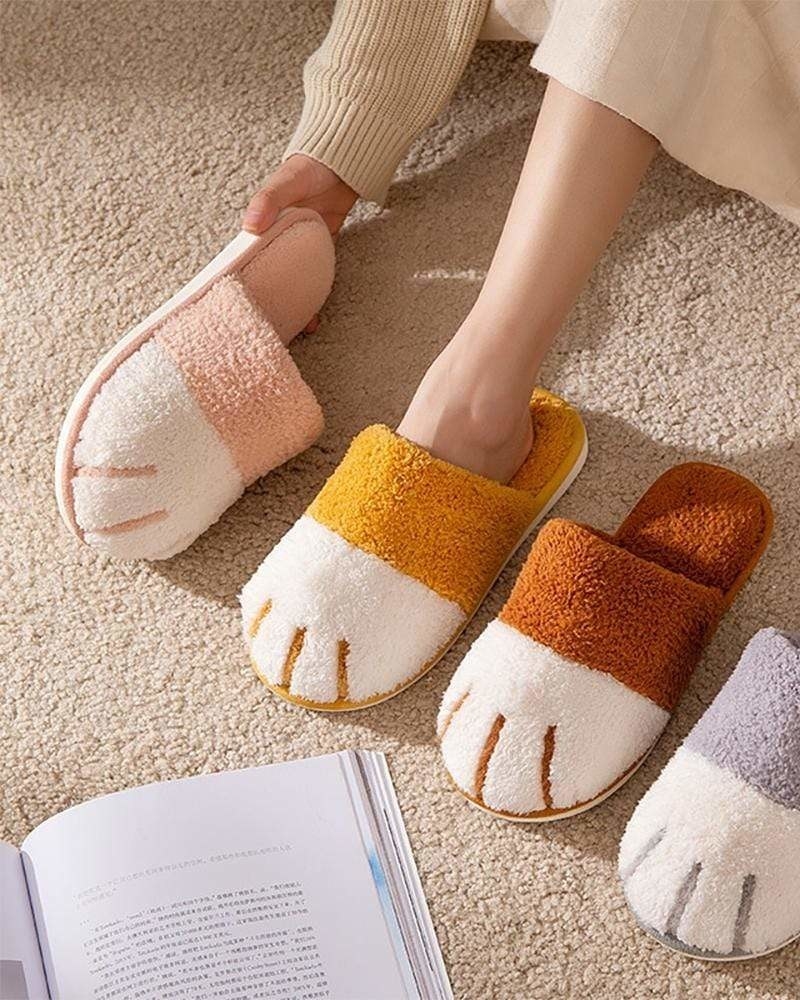 Four slippers in different colours