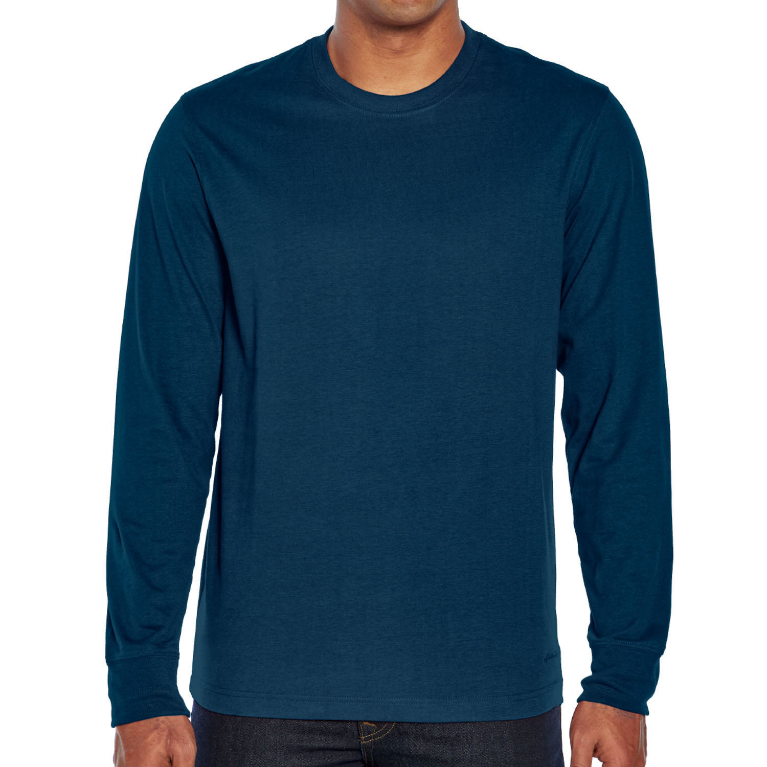 A long sleeve crewneck tee available in five sizes and six colors