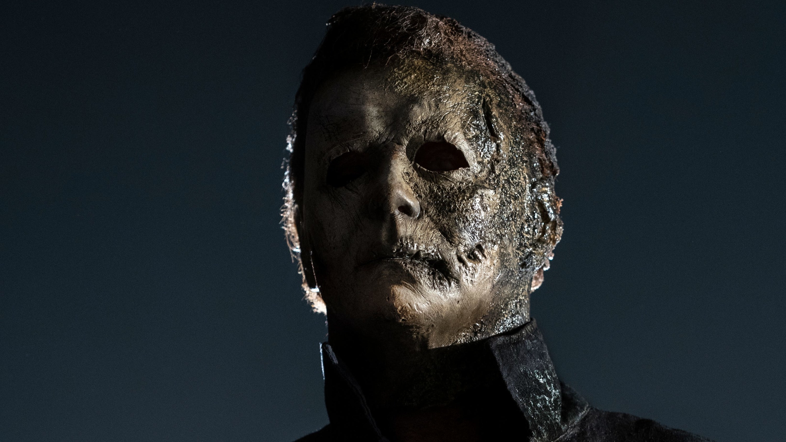 Michael Myers in a burnt mask in Halloween Kills