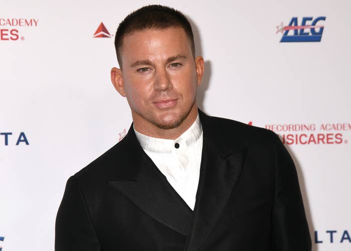 Channing looks serious while attending an event