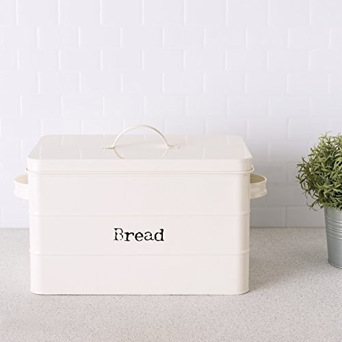 White bread box with distressed design &quot;bread&quot;