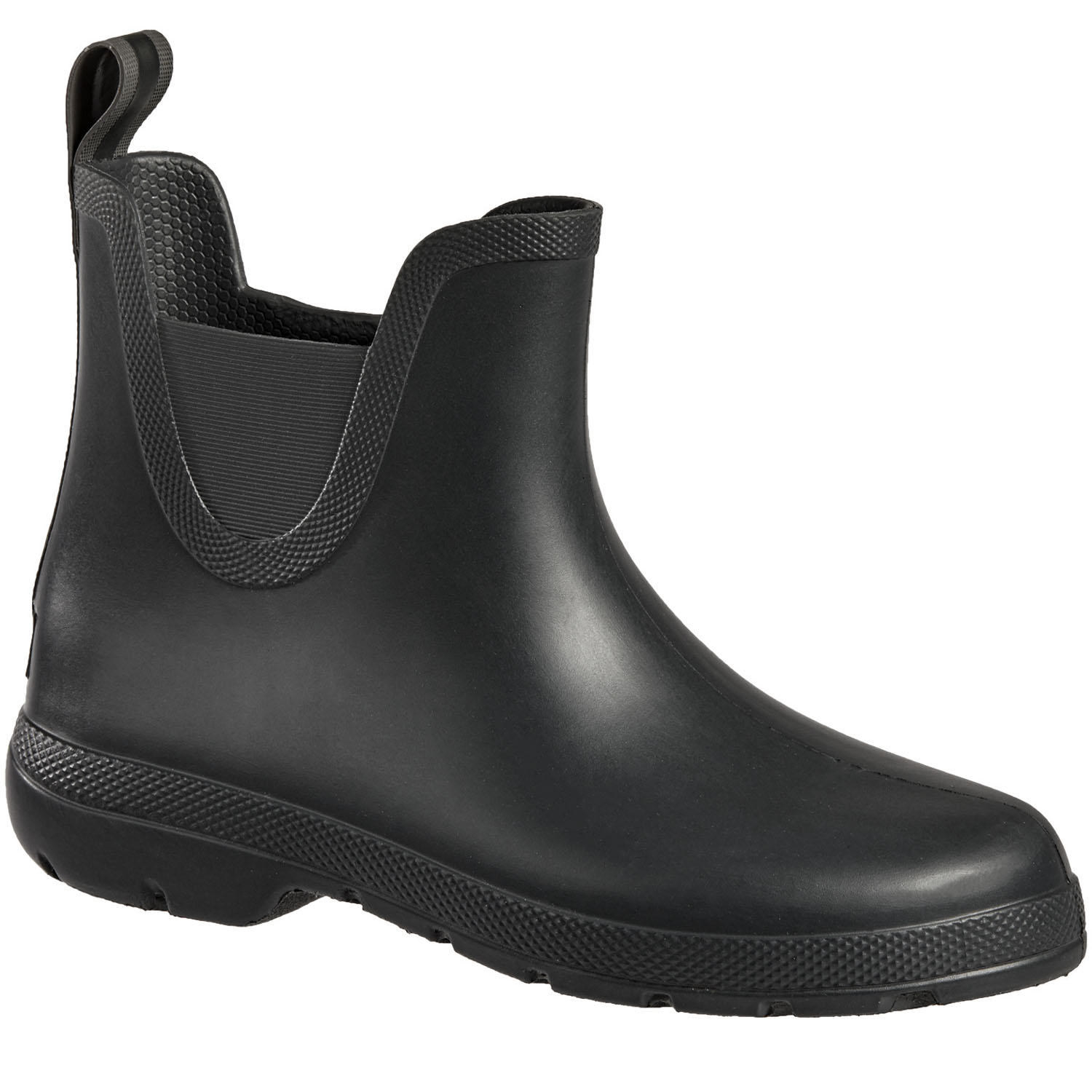 A pair of slip-resistant ankle rain boot