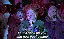 a gif of Winifred in &quot;Hocus Pocus&quot; saying &quot;I put a spell on you and now you&#x27;re mine&quot;