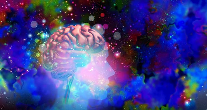 A stock image of what Getty Images thinks psychedelics look like, aka someone's brain exploding with beautiful colors