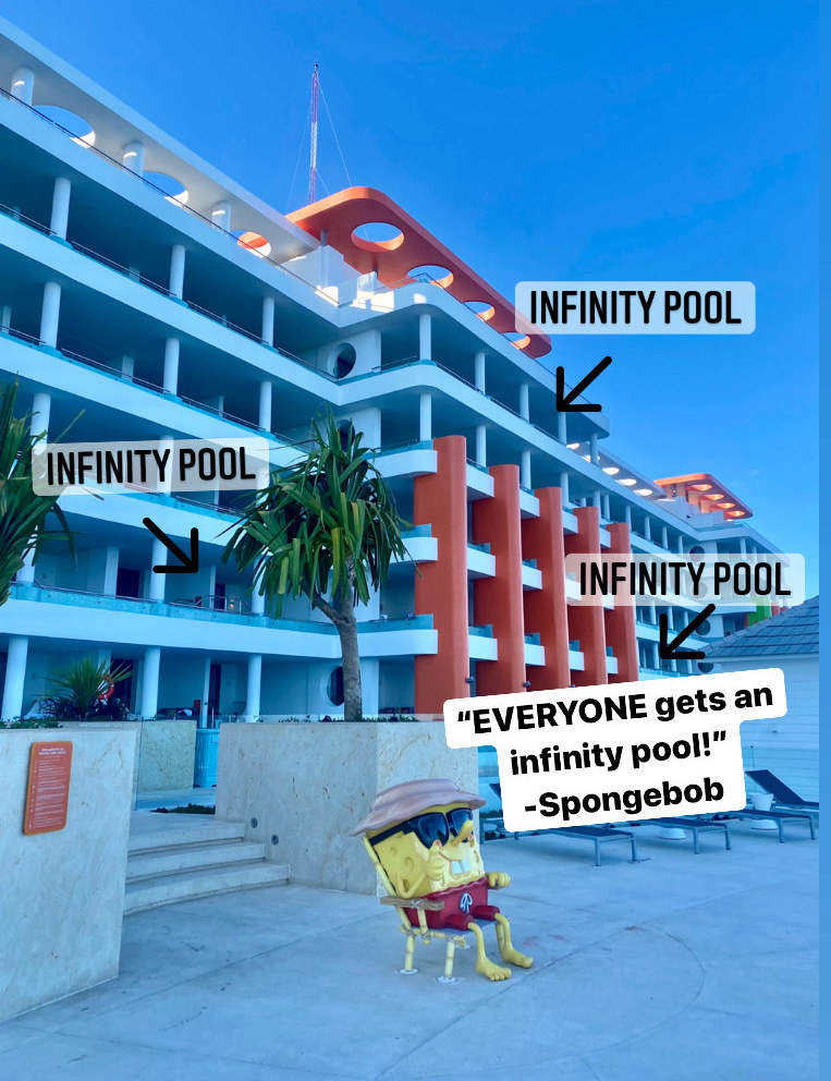 hotel rooms all with infinity pools