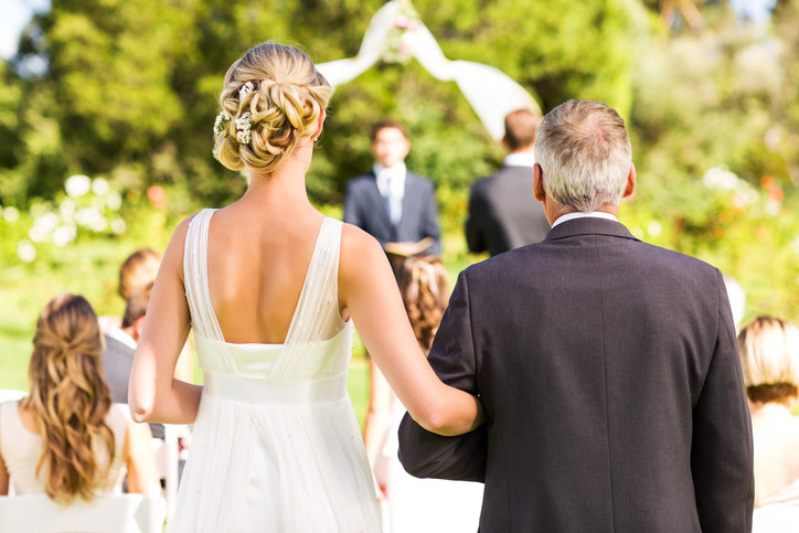 Father walking his daughter down the aisle