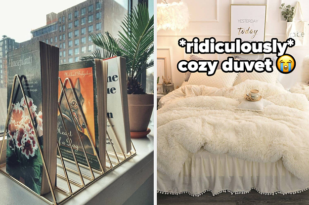 book holder and faux fur duvet