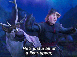 the trolls singing &quot;he&#x27;s just a bit of a fixer-upper&quot; about Kristoff in Frozen