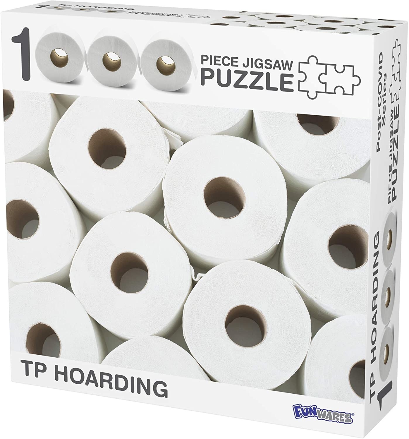 puzzle of toilet paper rolls