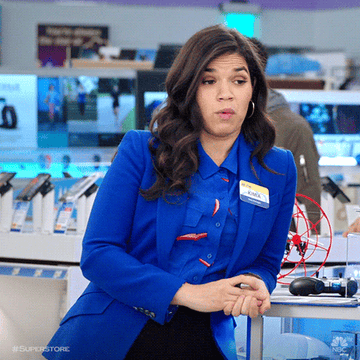 America Ferrera looking shocked and saying &quot;Wow&quot;