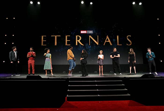 The Eternals cast onstage at D23