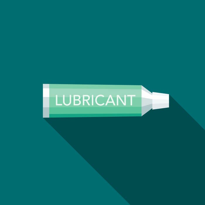 An illustration of a tube of lube with the word Lubricant written across it