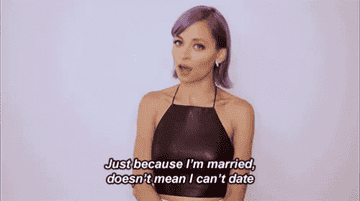 Nicole Richie saying, &quot;Just because I&#x27;m married doesn&#x27;t mean I can&#x27;t date&quot;