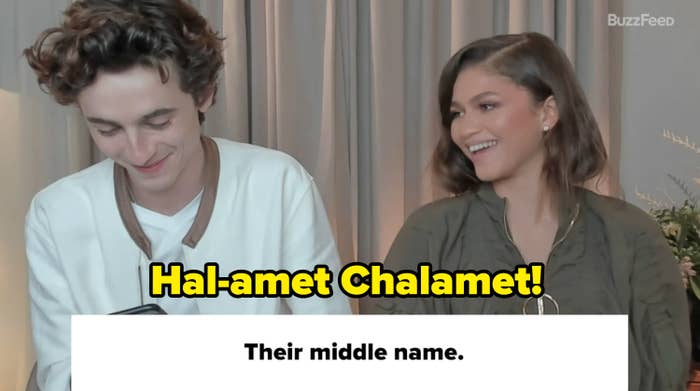 Zendaya jokes &quot;Hal-amet Chalamet&quot; and Timothée laughs