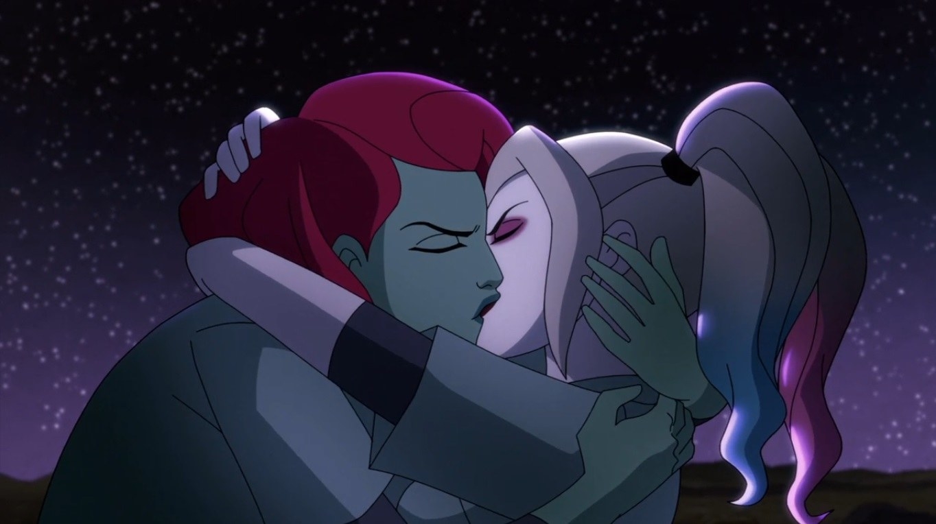 Harley Quinn and Poison Ivy kiss in the &quot;Harley Quinn&quot; animated series.