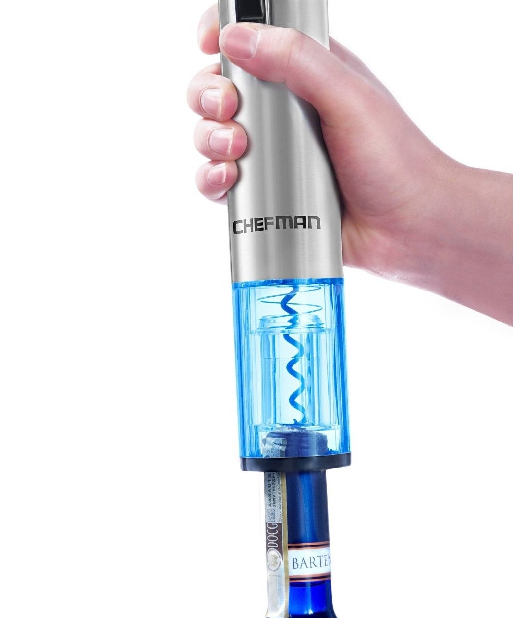 The stainless steel electric wine opener