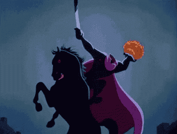 Headless horseman throws a flaming pumpkin