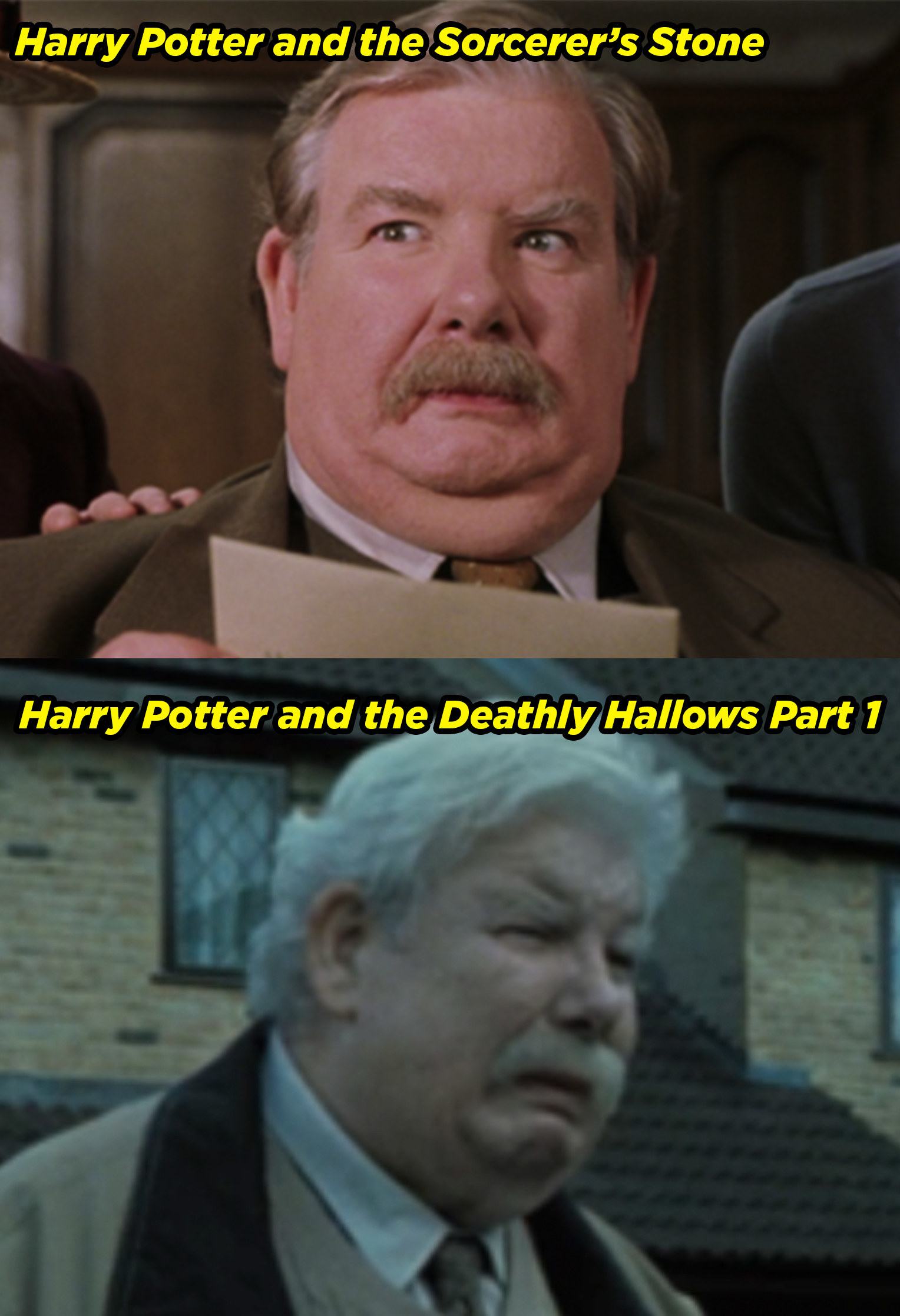 Richard Griffiths in the Sorcerer&#x27;s Stone and Deathly Hallows Part 1
