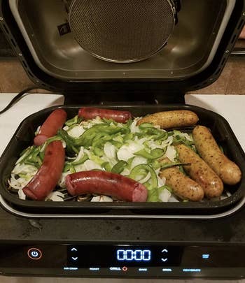 reviewer photo of sausage peppers and onions cooked using the ninja foodi