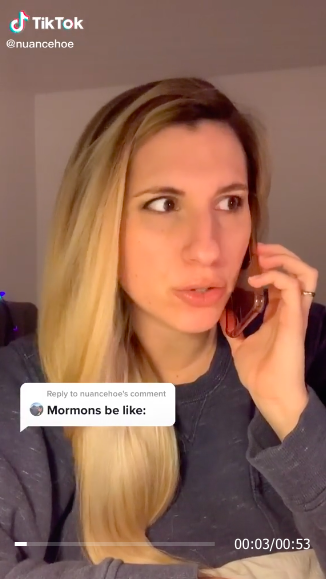 A person on the phone with the caption: &quot;Mormons be like...&quot;