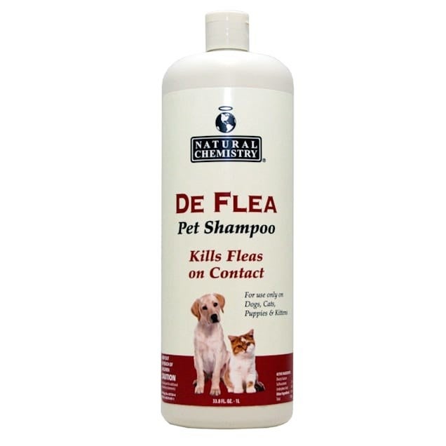 Product image of cream bottle that reads &quot;De Flea pet shampoo&quot;