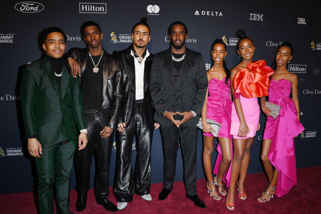 six kids and diddy on the red carpet