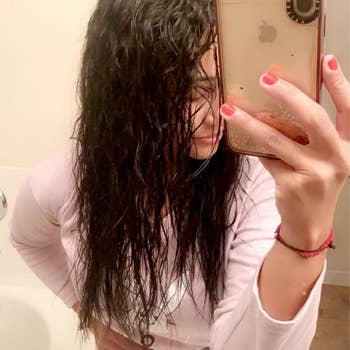 Reviewer's hair before using Color Wow Dream Coat