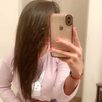 Reviewer's hair after using Color Wow Dream Coat