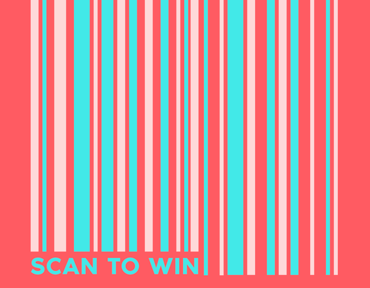 bar code that says scan to win