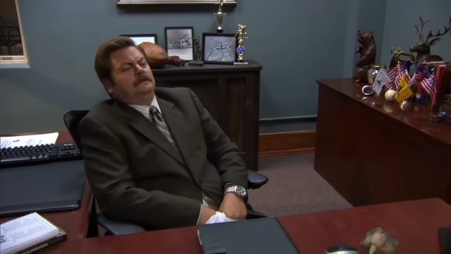 Ron stuck in his chair with a hernia in &quot;Parks and Recreation&quot;