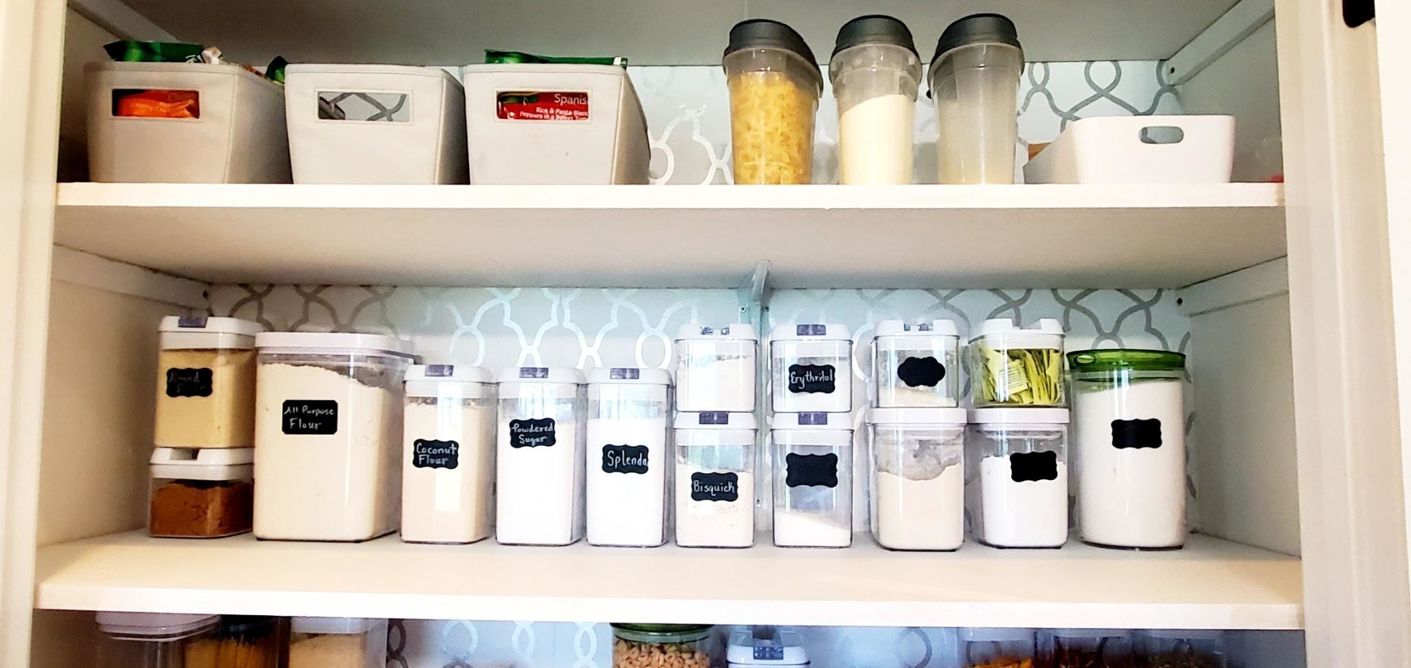 reviewer image of the stackable airtight containers in a pantry