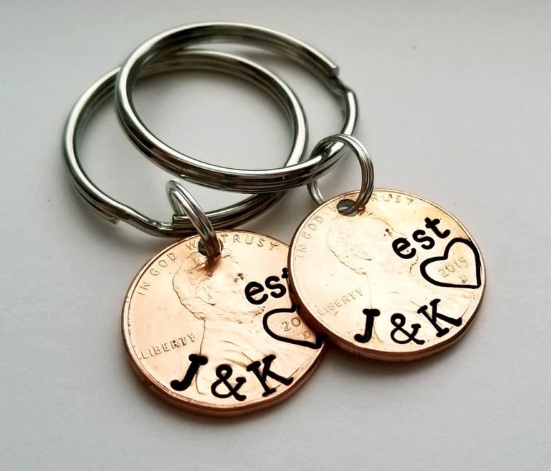 Image of two penny keychains