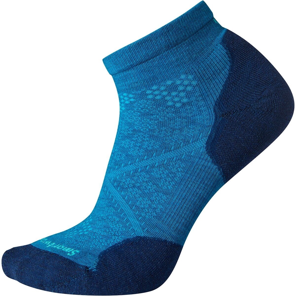 The blue Smartwool sock
