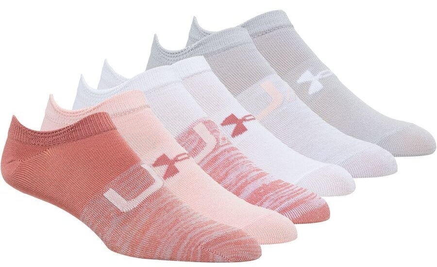 The pink and white color pack of socks