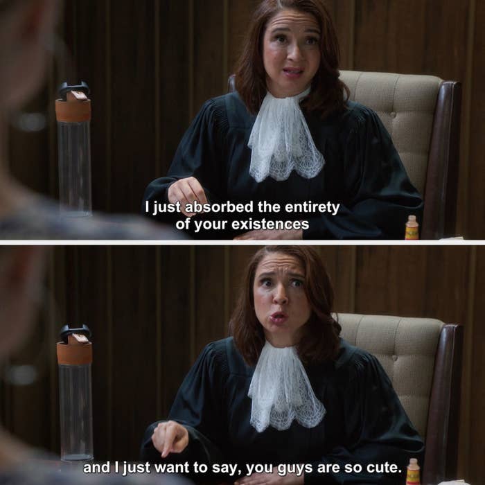 Judge Gen saying: "I just absorbed the entirety of your existences and I just want to say, you guys are so darn cute"