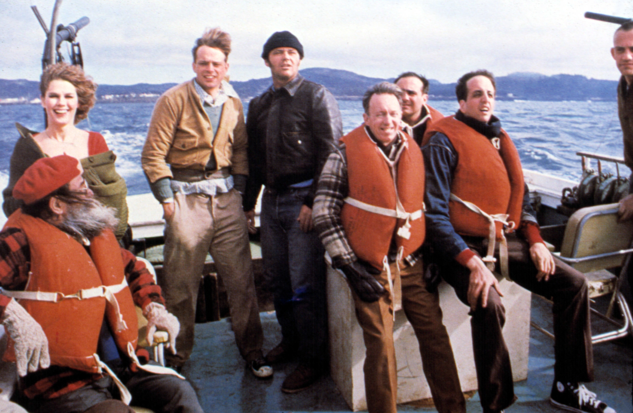 McMurphy with the other patients on a fishing boat