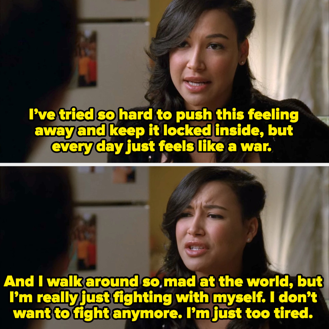 Santana describing how she fought her feelings