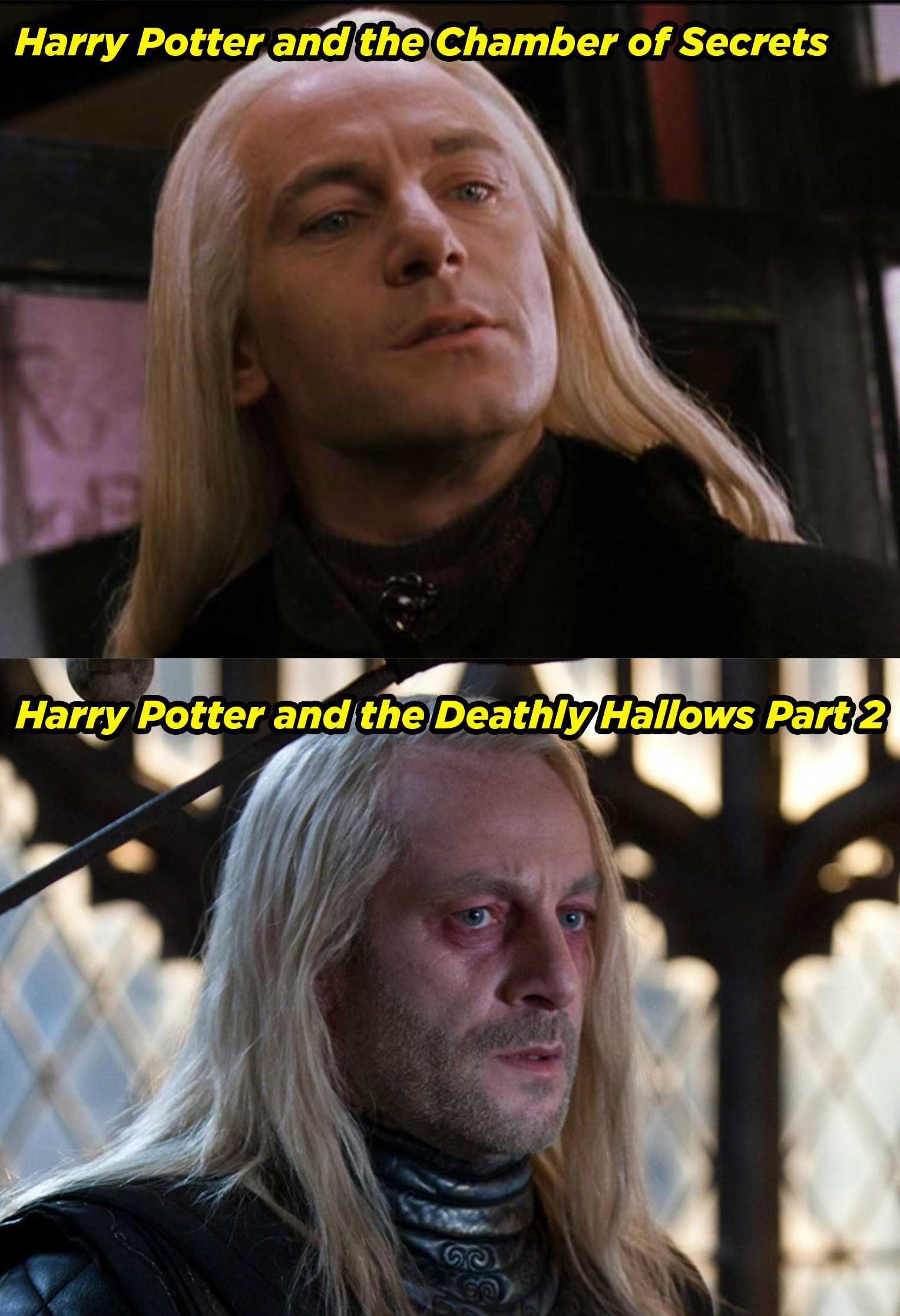 Jason Isaacs in Chamber of Secrets and Deathly Hallows Part 2