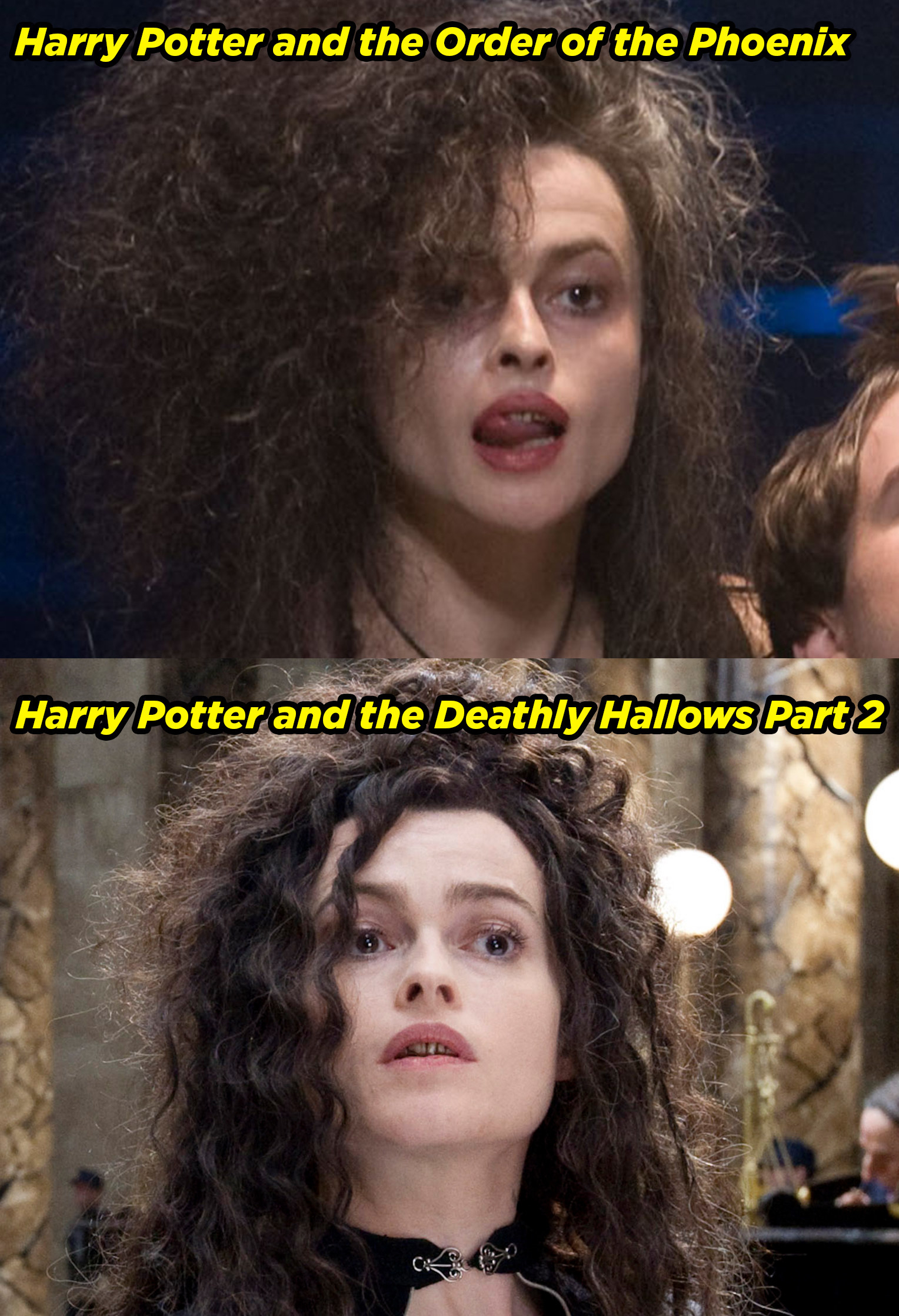 Helena Bonham Carter in Order of the Phoenix and Deathly Hallows Part 2