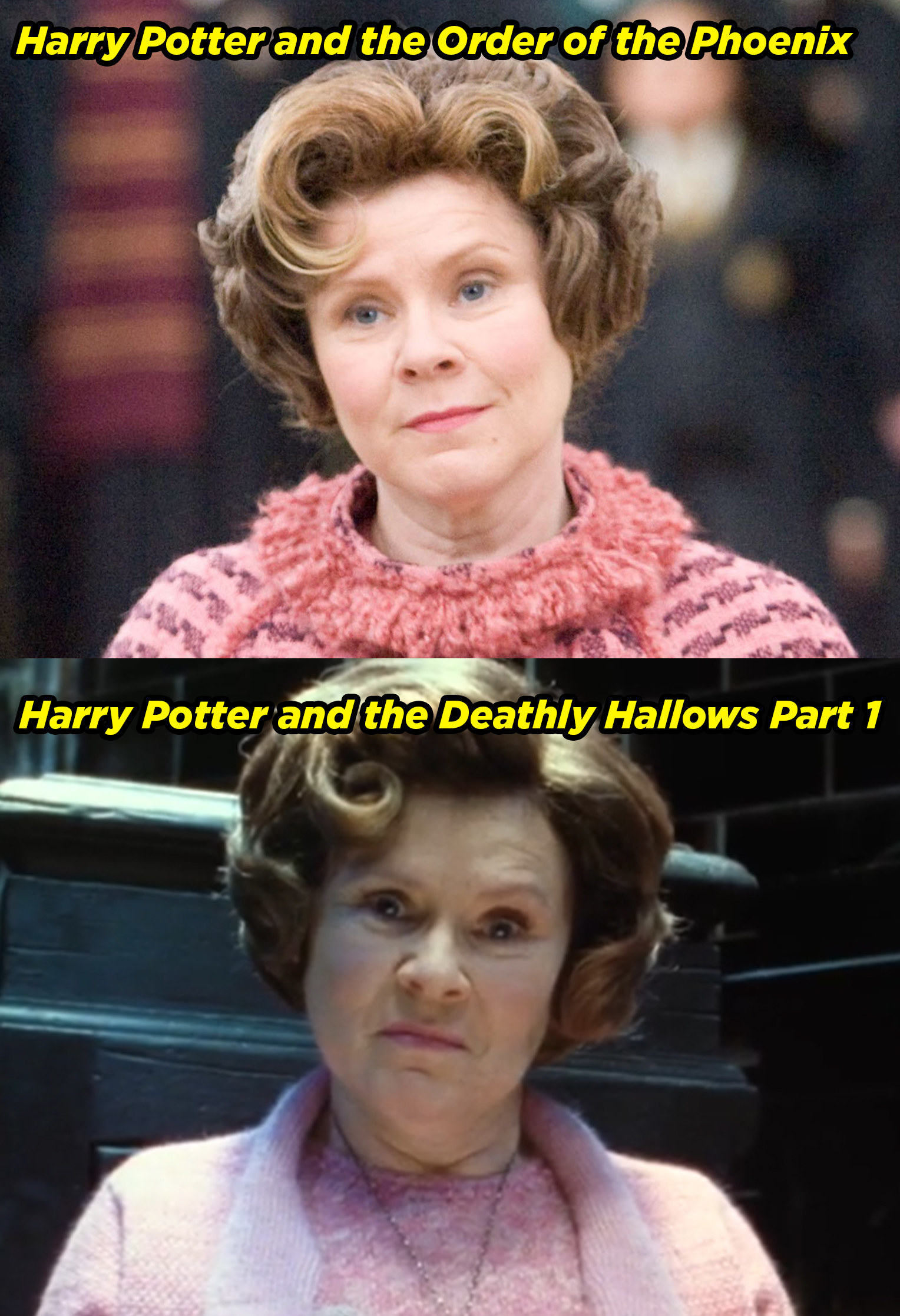 Imelda Staunton in the Order of the Phoenix and Deathly Hallows Part 1