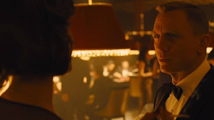 James Bond and Severine talk at the bar