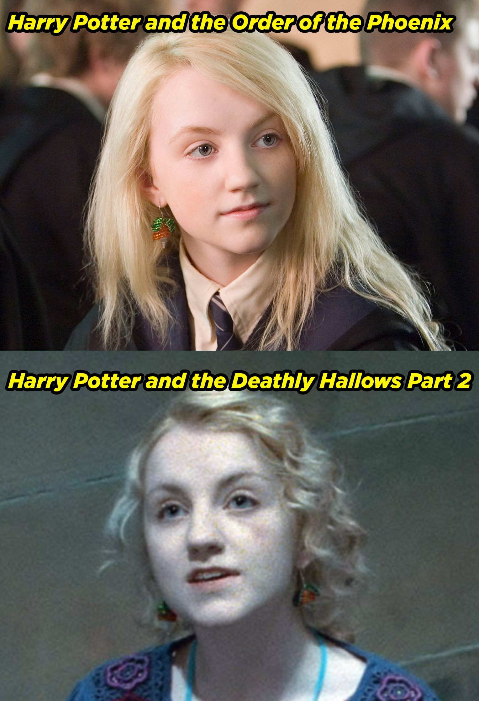 Evanna Lynch in the Order of the Phoenix and Deathly Hallows Part 2