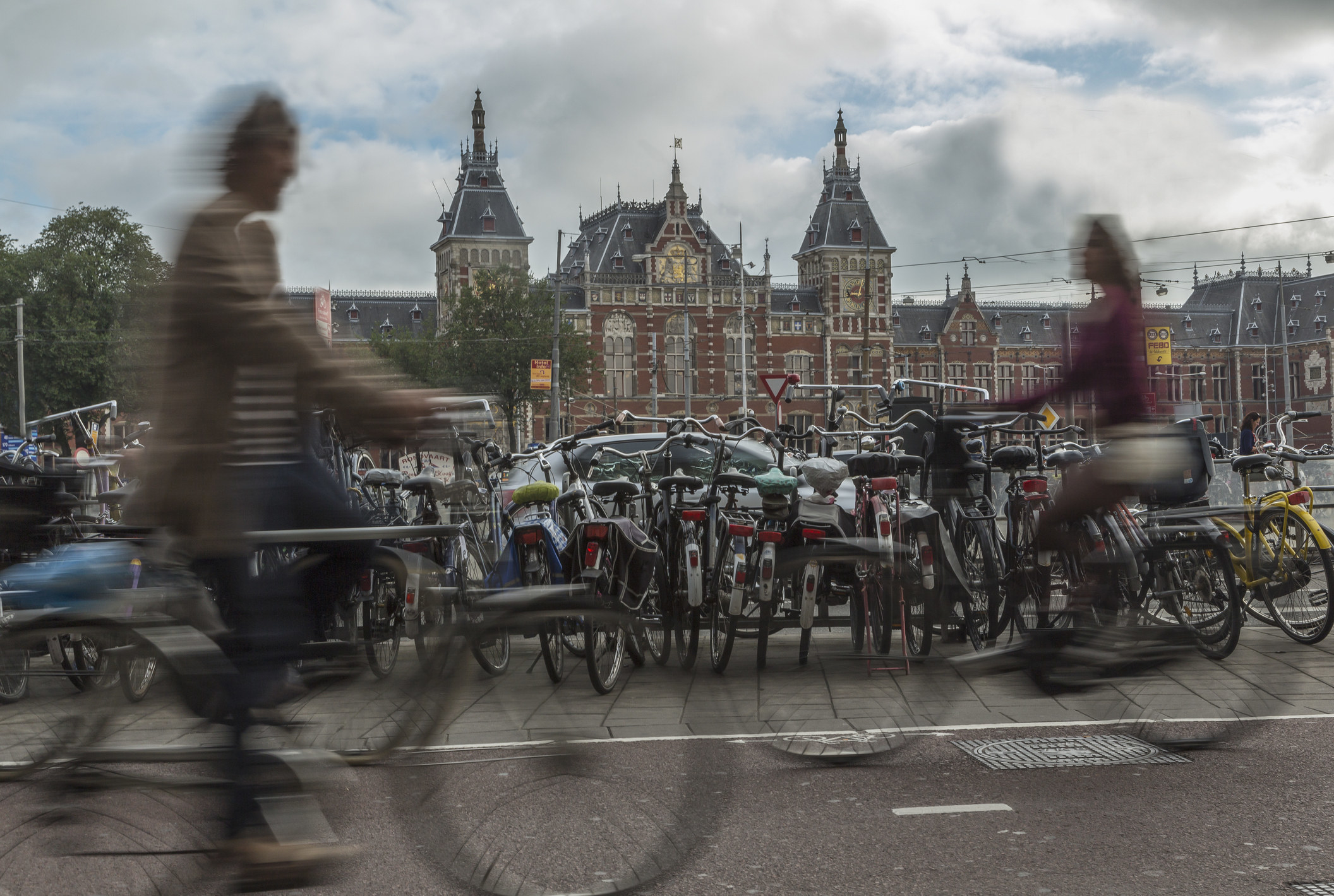 Biking lanes in Amsterdam.