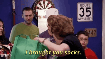 Vinny&#x27;s mom on Jersey Shore saying &quot;I bought you socks&quot;